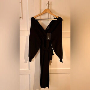 Fashion Nova - Black or Tan Wrap Sweater Dresses